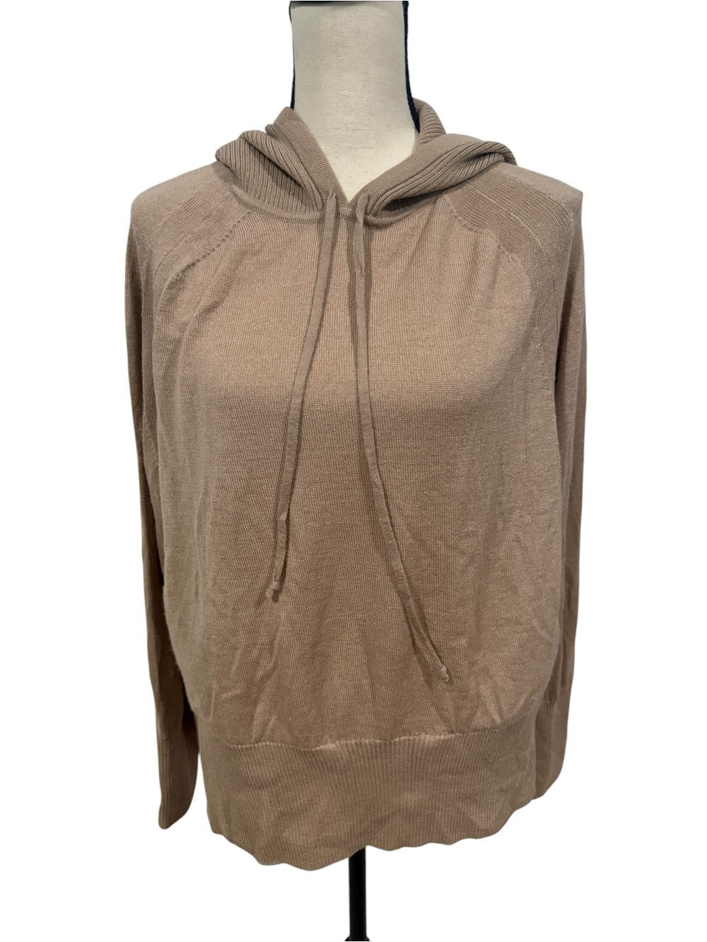 Paka Women’s Tan Alpaca Merino Hooded Sweatshirt Size Large Knit Hoodie Sweater